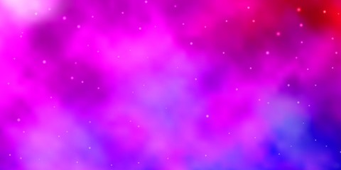Light Purple, Pink vector background with small and big stars. Blur decorative design in simple style with stars. Pattern for new year ad, booklets.