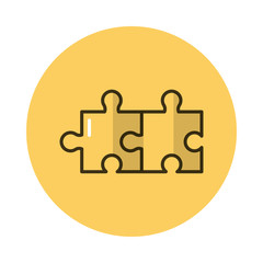 puzzle game pieces block style icon