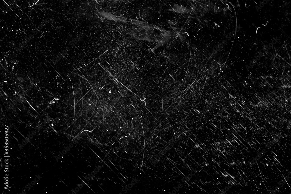 Poster white scratches with scuffs on a black background. template for design
