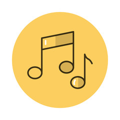 music notes block style icon