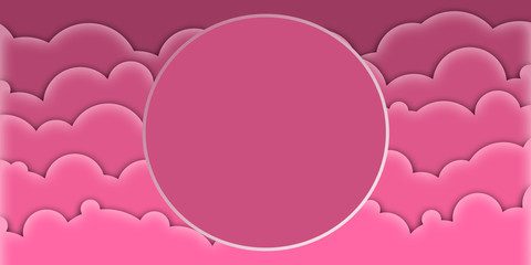 Abstract pink background with clouds