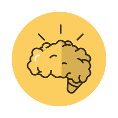 brain human block style icon