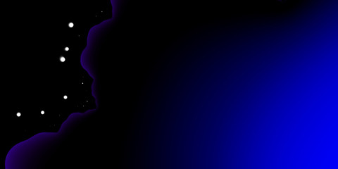 Night sky with blue cloud and stars, summer nature background, 3D illustration, 3D rendering