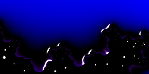 Night sky with blue cloud and stars, summer nature background, 3D illustration, 3D rendering