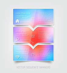 Colorful banners, infographic, sequence