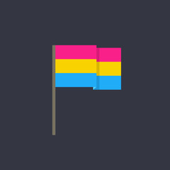 pansexual pride flag, LGBT community flag. flat icon, vector illustration