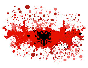 Abstract watercolor splashes flag of Albania