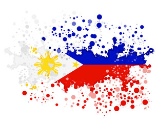 Abstract watercolor splashes flag of Philippines