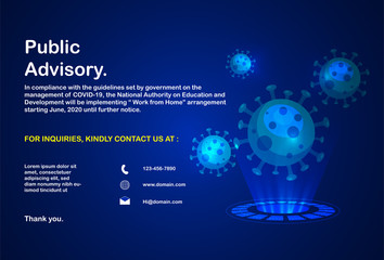 coronavirus, instruction, can be used on web pages, social media, blue background concepts. etc