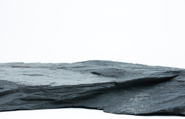 Black Stone on white background, Blank for design, mock up for display products..