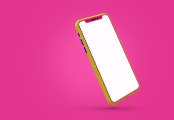 phone mock up with color background