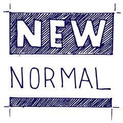 Obraz premium The New Normal, After Covid-19, stamp doodle