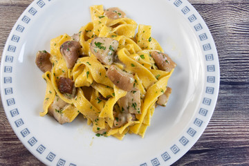 Pappardelle with porcini mushrooms	