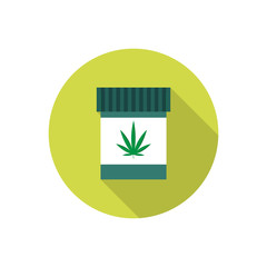 medical cannabis flat icon, vector illustration