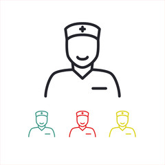 doctor line icon, vector illustration