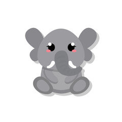 Isolated cute baby elephant