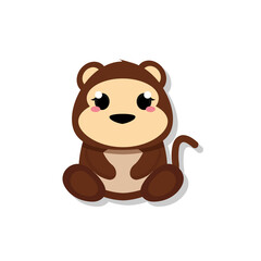 Isolated cute baby monkey