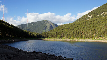 Sunny day at the Engolasters lake