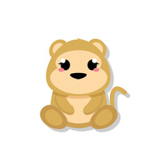 Isolated cute baby monkey