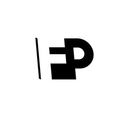 Initial letters Logo black positive/negative space FP