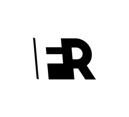 Initial letters Logo black positive/negative space FR