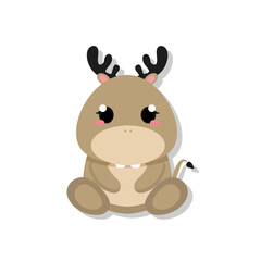 Isolated cute baby reindeer