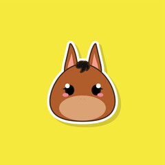 Isolated cute baby donkey