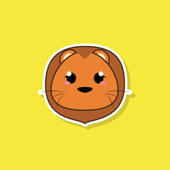 Isolated cute baby lion