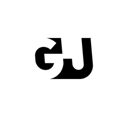 Initial letters Logo black positive/negative space GJ