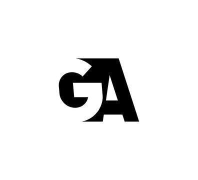 Initial letters Logo black positive/negative space GA
