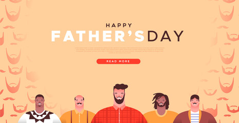Father's Day web page template diverse dad group