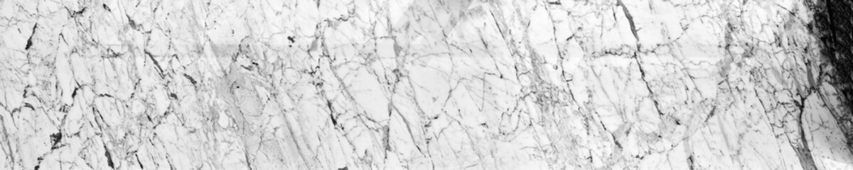 Marble texture background, black and white marble wide format.