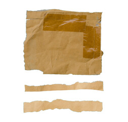 Collection of Recycled paper,crumpled paper,unfolded piece paper on white background