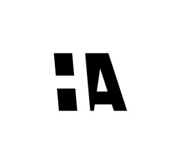 Initial letters Logo black positive/negative space HA