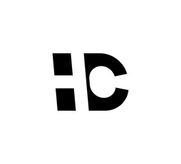Initial letters Logo black positive/negative space HC