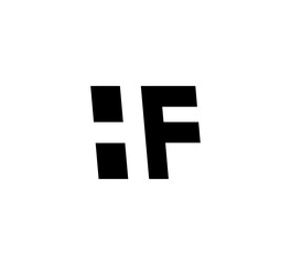 Obraz premium Initial letters Logo black positive/negative space HF