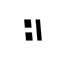 Initial letters Logo black positive/negative space HI