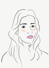 Thin girl with long hair