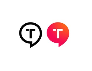 Letter T Chat Talk Logo Design Template Vector 