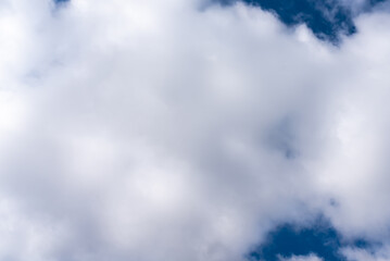 Beautiful sky with volumetric clouds, and the rays of the sun.