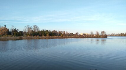 Beautiful lake scenery evening view
