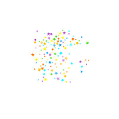 Rainbow Festive Confetti. Carnival Star Falling.