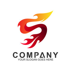 fire letter s logo, abstract logo design template
