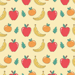 healthy food nutrition diet organic fresh fruits orange apple and bananas background