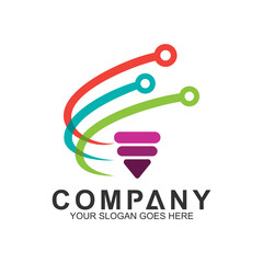 abstract tech logo template, Bulb icons