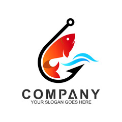 fish logo design template,fishing vector logo