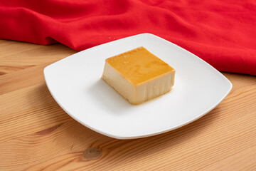 Traditional Mexican flan. A sweet custard based dessert served in Mexico after a meal.