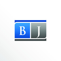 Initial Letter BJ Square Logo Design