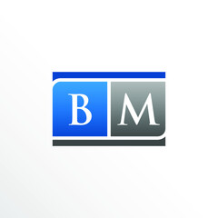 Initial Letter BM Square Logo Design