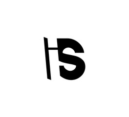 Initial letters Logo black positive/negative space IS